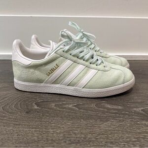 Adidas Gazelle Light Green and White Shoes